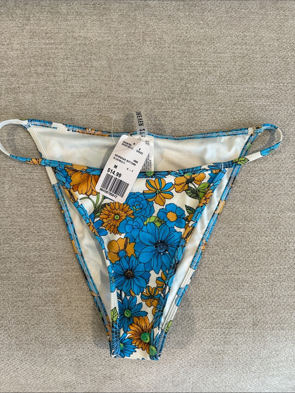 Forever 21 Blue & Yellow Floral Bikini Bottoms